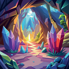Sunny bright-crystal-cave-in-anime-fantasy-style 