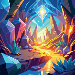 Sunny bright-crystal-cave-in-anime-fantasy-style 