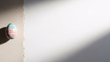 Decorative easter egg on textured wall with shadow
