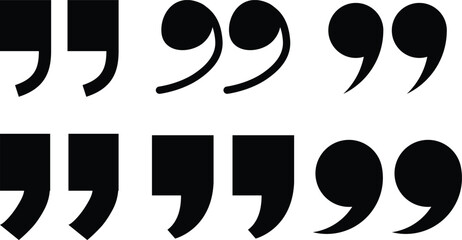 Quote mark icon Set Modern quote icon set vector Quote mark icon set with quotation symbols, simple quotes collection, and vector illustration for digital and UI design  speech marks, inverted commas 