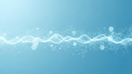 Abstract digital network with DNA helix pattern science