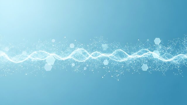 Abstract digital network with DNA helix pattern science - Powered by Adobe