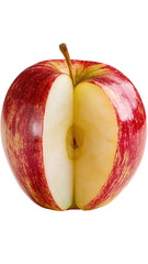 Sliced apple, red skin, cream colored interior visible