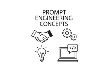 Prompt engineering concepts on white background.