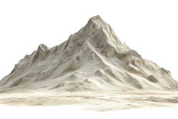 Rugged mountain peak, light tan rock against dark background