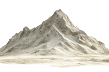 Rugged mountain peak, light tan rock against dark background