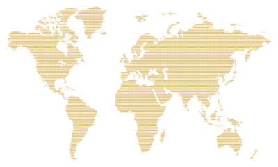 Light gold dotted world map illustration on white background for global branding, luxury design, and international concepts