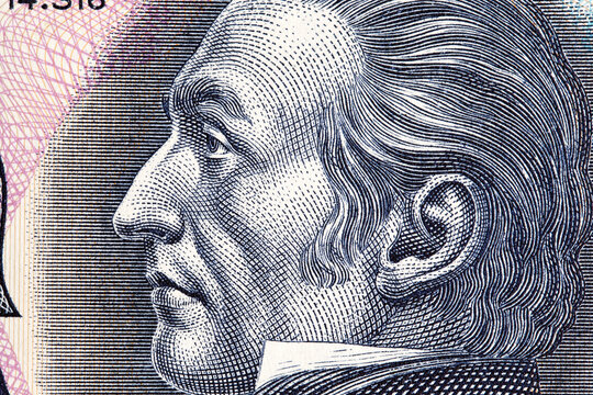 Jose Gervasio Artigas a closeup portrait from old Uruguayan money