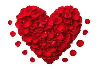 Red rose heart isolated on transparent background
