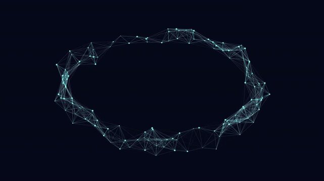 Abstract Blue Plexus Network Connection Floating Nodes Cyan Lines Corporate Tech Data Flow Blockchain Neural Loop 4K UHD ProRes 422 HQ