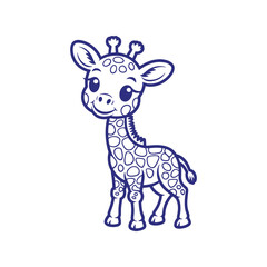 Adorable Giraffe Coloring Page for Kids