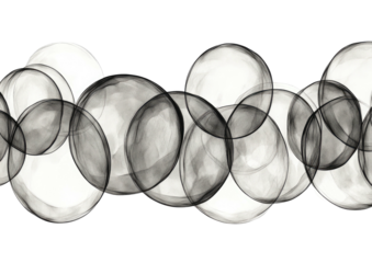 Overlapping translucent circles in grayscale on black