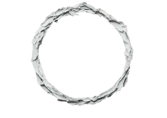 Textured, white ring frame; black backdrop