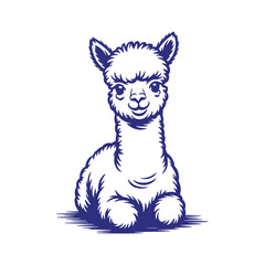 Baby Alpaca Outline for Coloring Book