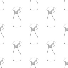 seamless outline pattern of spray bottle