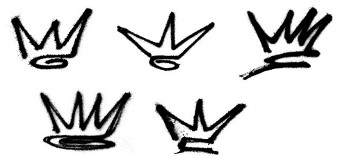 Crown Graffiti Grunge Spray Paint Stroke Vector Set © Grunge Designs