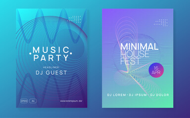 Dj Event. Pink Techno Flyer. Party Set. Nightclub Disco Illustration. Concert Vector. Blue Dance Background. Discotheque Electro Template. Violet Dj Event