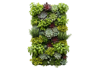 Vertical garden with assorted succulents