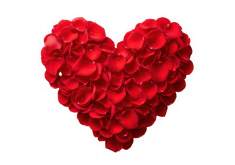 Heart shape of red roses, isolated on transparent background