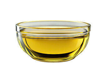 Clear glass bowl filled with viscous golden liquid