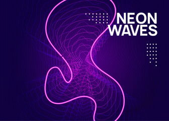 Discotheque Set. Music Electro Element. Dance Background. Violet Fest Flyer. Green Sound Event. Trance Cover. Soundwave Audio Invitation. Blue Discotheque Set