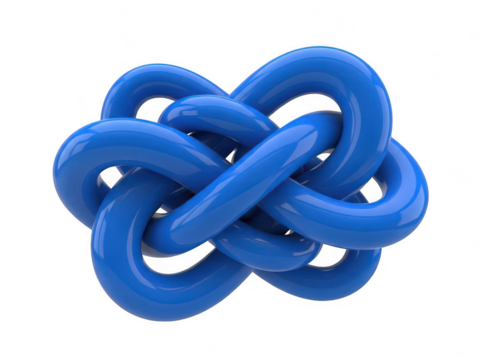 Intricate blue knot against white background isolated on transparent background - Powered by Adobe