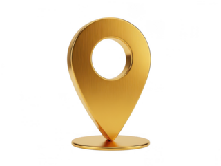 Elegant golden geometric desk decor with circular hole isolated on transparent background
