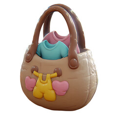 Cloth bag with soft, round clothes sticking out