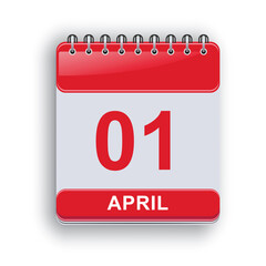 April 1 Daily Calendar Template Clean Design