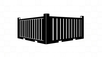 Obraz premium Black metal fence gate corner section