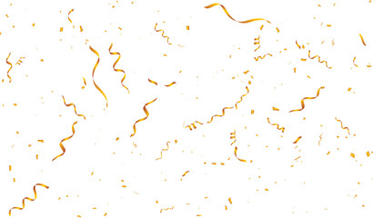 Luxury Gold Ribbon Confetti Overlay PNG with Transparent Background for Event and Wedding Design
