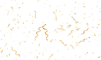 Gold Confetti Ribbon Overlay PNG with Transparent Background for Celebration and Party Design