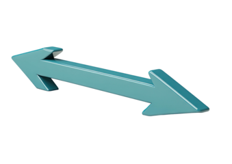 Cyan, glossy arrow points left and right