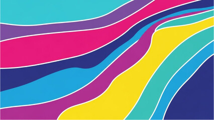 Obraz premium Vibrant abstract illustration with wavy lines and colorful layers in a dynamic environment