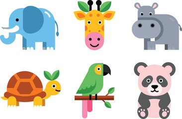 Obraz premium Cute Animal Vector Illustrations for Kids