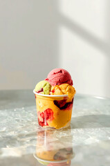 Fruit ice cream tub