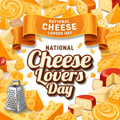 Assortment of Cheeses and Grater for National Cheese Lovers Day