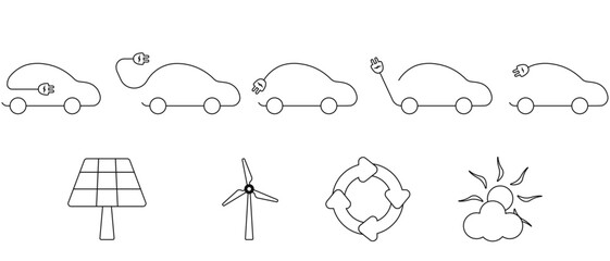 electric vehicle icons