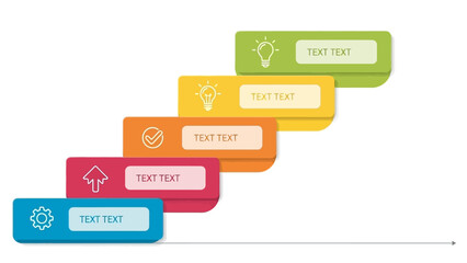 Illustrated steps infographic for business concept presentation