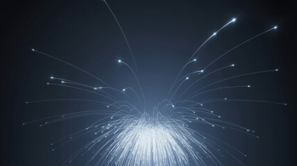 Abstract burst of light trails representing high speed data transfer modern technology and networking