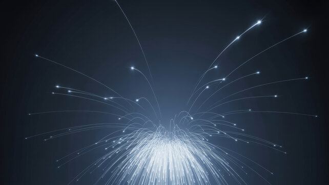 Abstract burst of light trails representing high speed data transfer modern technology and networking - Powered by Adobe
