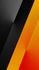 Black dark gray silver fiery red orange gold yellow abstract modern background. Geometric shape. Line stripe diagonal straight triangle angle.Two color contrast.Bright hot glow energy danger.Design ad