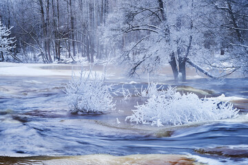 river in cold winter day
