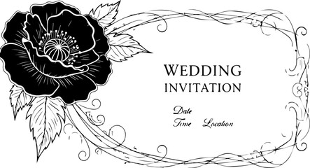Elegant floral wedding invitation template for DIY brides, personalize your special day with this unique design, perfect for sophisticated celebrations