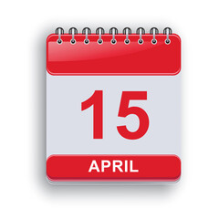 April 15 Daily Calendar Page Elegant Design