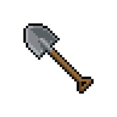 Pixel Art Metal Shovel Sprite