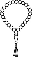 Islamic Prayer Beads Rosary Tassel Line Art Worship Concept