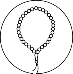 Islamic Prayer Beads Sublimation Graphic: Rosary for Meditation and Worship