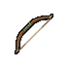 Pixel Art Wooden Bow Sprite