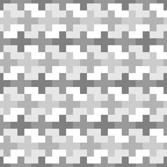 Fototapeta premium Seamless pattern with mosaic ornament. Repeated puzzle figures and crosses background. Logic game motif. Tile wallpaper. Digital paper for page fills, web designing, textile print. Vector illustration